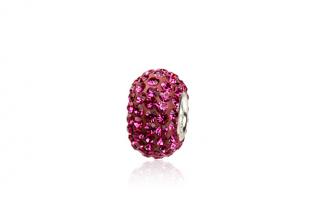 Pandora styl Swarovski Elements Fuchsia