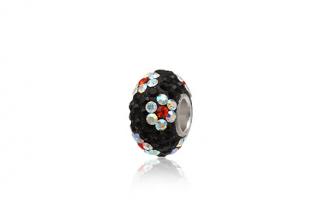 Pandora styl Swarovski Elements Jet AB a Siam