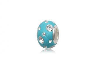 Korálek Swarovski Elements Clear a Light Blue