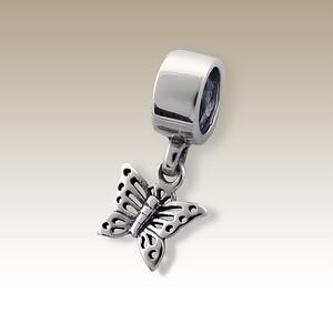 Pandora styl korálek visací - motýlek 8mm