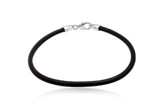 Náramek styl Pandora 22cm - černý hladký