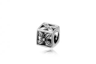 Pandora styl korálek 10x 9mm kostka