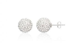 12mm kuličky Clear Swarovski náušnice na puzetu