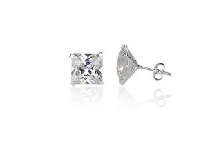 Náušnice  8mm - náušnice se zirkony Clear kostky