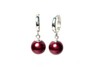   Náušnice s perlou 12mm Purple