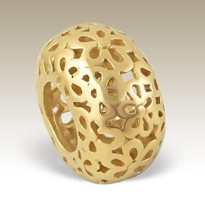 Pandora styl korálek Gold 12x7mm 