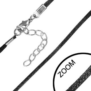 Vinylová, černá šňůrka na krk 60cm