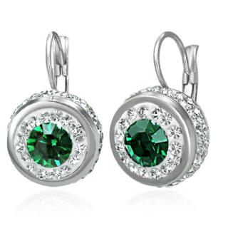 Náušnice z chirurgické oceli 19mm Emerald