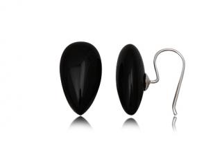 Stříbrné náušnice s Onyxem 20x11mm