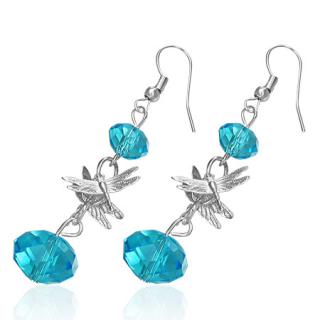 Náušnice visací 40mm Aquamarine
