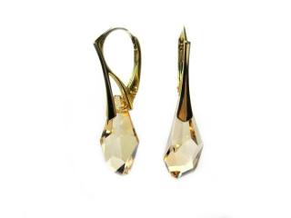 Náušnice pozlacené se Swarovski Elements Golden Shadow