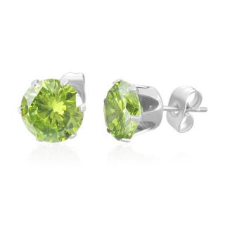 Náušnice  8mm Peridot