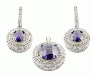 Souprava Amethyst - náušnice a přívěsek