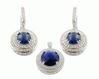 Souprava Sapphire - náušnice a přívěsek