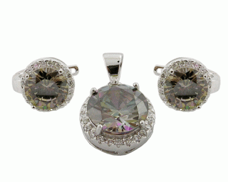 Souprava Mystic Topaz - náušnice a přívěsek