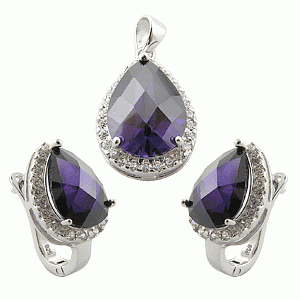 Souprava Amethyst - náušnice a přívěsek