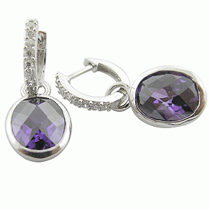 Luxusní náušnice se zirkony Amethyst