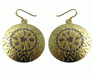  Náušnice Gold Plated 33x50mm Black Rhodium