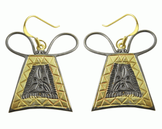  Náušnice Gold Plated Black Rhodium