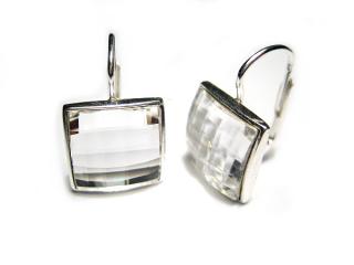 12mm Clear Swarovski kostky - náušnice na klapku