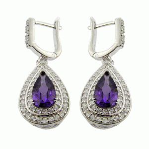 Luxusní náušnice se zirkony Amethyst II