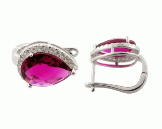 Luxusní náušnice se zirkony Pink