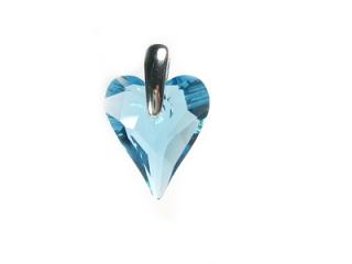   Přívěsek srdce 27mm Aquamarine