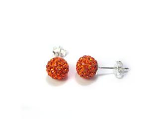 Náušnice  8mm kuličky Hyacint Swarovski Elements