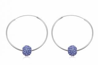 Náušnice kruhy se Swarovski Elements Tanzanit