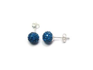 Náušnice  8mm kuličky Capri Blue