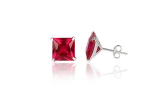 Náušnice  8mm - náušnice se zirkony Red