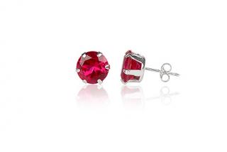 Náušnice  8mm - náušnice se zirkony Red