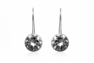 Náušnice se zirkony 10mm Clear, délka 30mm
