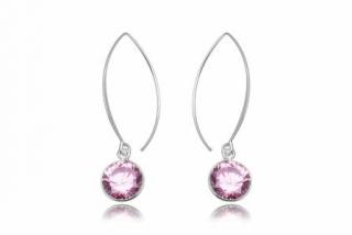 Náušnice se zirkony 11mm Pink, délka 40mm