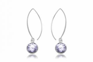 Stříbrné náušnice Violet 11mm, délka 40mm