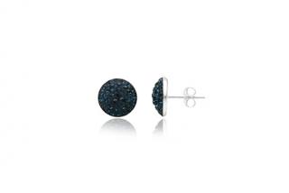Náušnice  8mm Dark Blue na puzetu