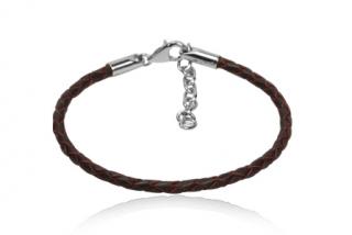 Náramek styl Pandora 18cm, kožený odstín hnědý