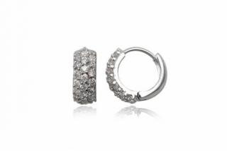   15mm náušnice se zirkony Clear