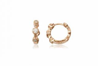  15mm náušnice kruhy Pink Goldplated
