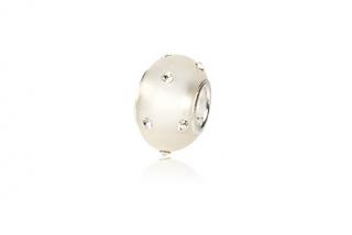 Pandora styl korálek White 12x9mm