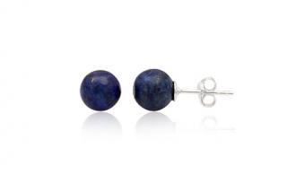 Náušnice  8mm kuličky Lapis Lazuli