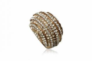 Prsten Swarovski Elements vel.54 Gold Plated