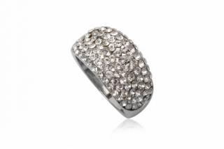 Prsten Clear se Swarovski Elements vel.56