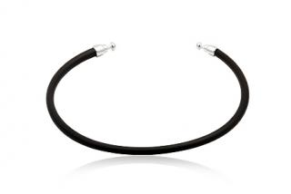 Náramek Pandora styl Black Rubber 18cm
