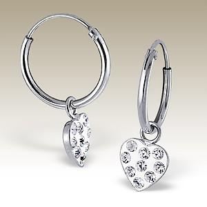 Dětské náušnice kroužky se Swarovski Elements