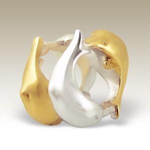 Korálek Pandora styl korálek Gold a Silver delfín