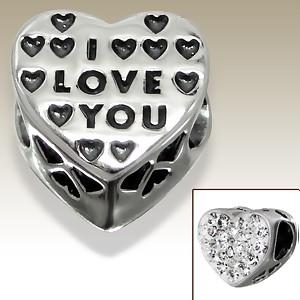 Korálek 12x11mm srdce Swarovski Elements