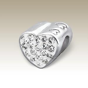 Pandora styl korálek srdce Swarovski Elements