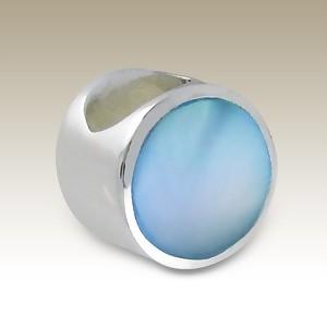 Pandora styl korálek  9mm s modrou perletí