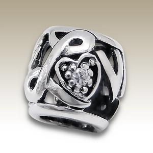   Korálek  love zirkony Light Rose nebo Clear